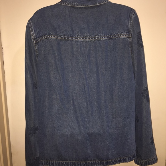 AKS Amy K Su Denim JEAN Blouse Top SZ 8 - Picture 3 of 5